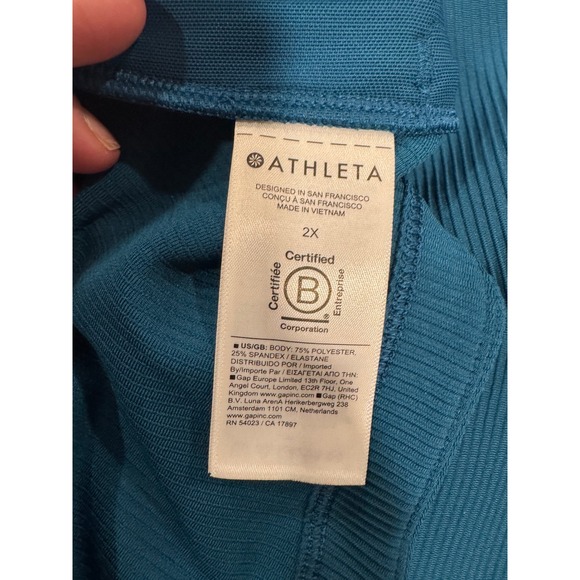 Athleta Salutation Jacket Ribbed Full Zip Long Sleeve Thumbholes Size 2X - Picture 7 of 9